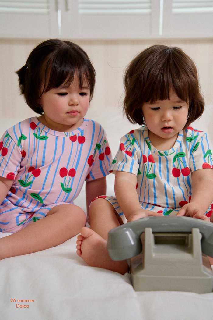 正韓夏DAJOA 兩色直條櫻桃家居服