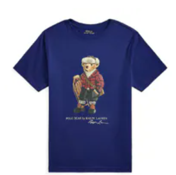 [S] PRL ROYAL BOYS BEAR GRAPHIC PRINT T-SHIRT, 323981260001-ROYAL (SRL247)