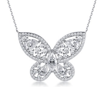 (6956) N2988 1 Carat 馬眼 Shadow of Butterfly Necklace （莫桑）