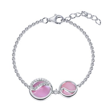 (6959) B1945 粉紅色貝母 Dance of Water Bracelet（莫桑）