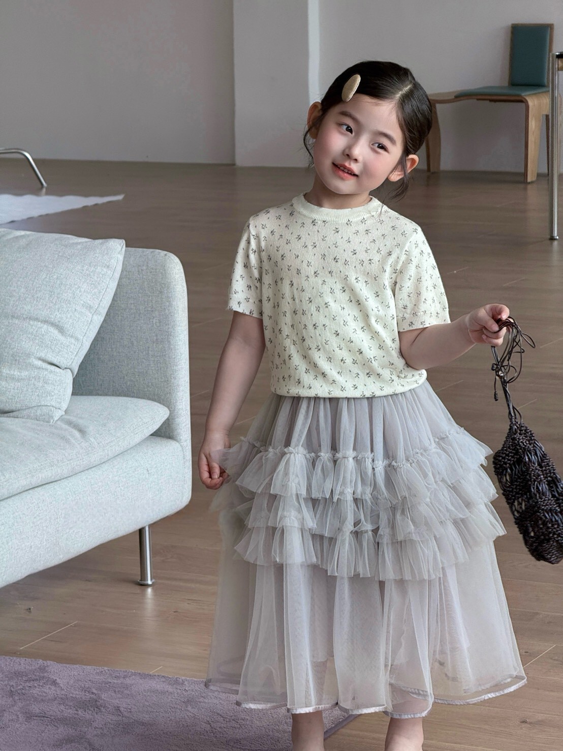 清新奶油花上衣