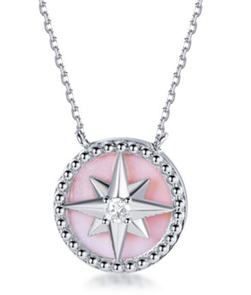 (6960) N2974 粉紅色貝母 Moonligt Dance Necklace（莫桑）
