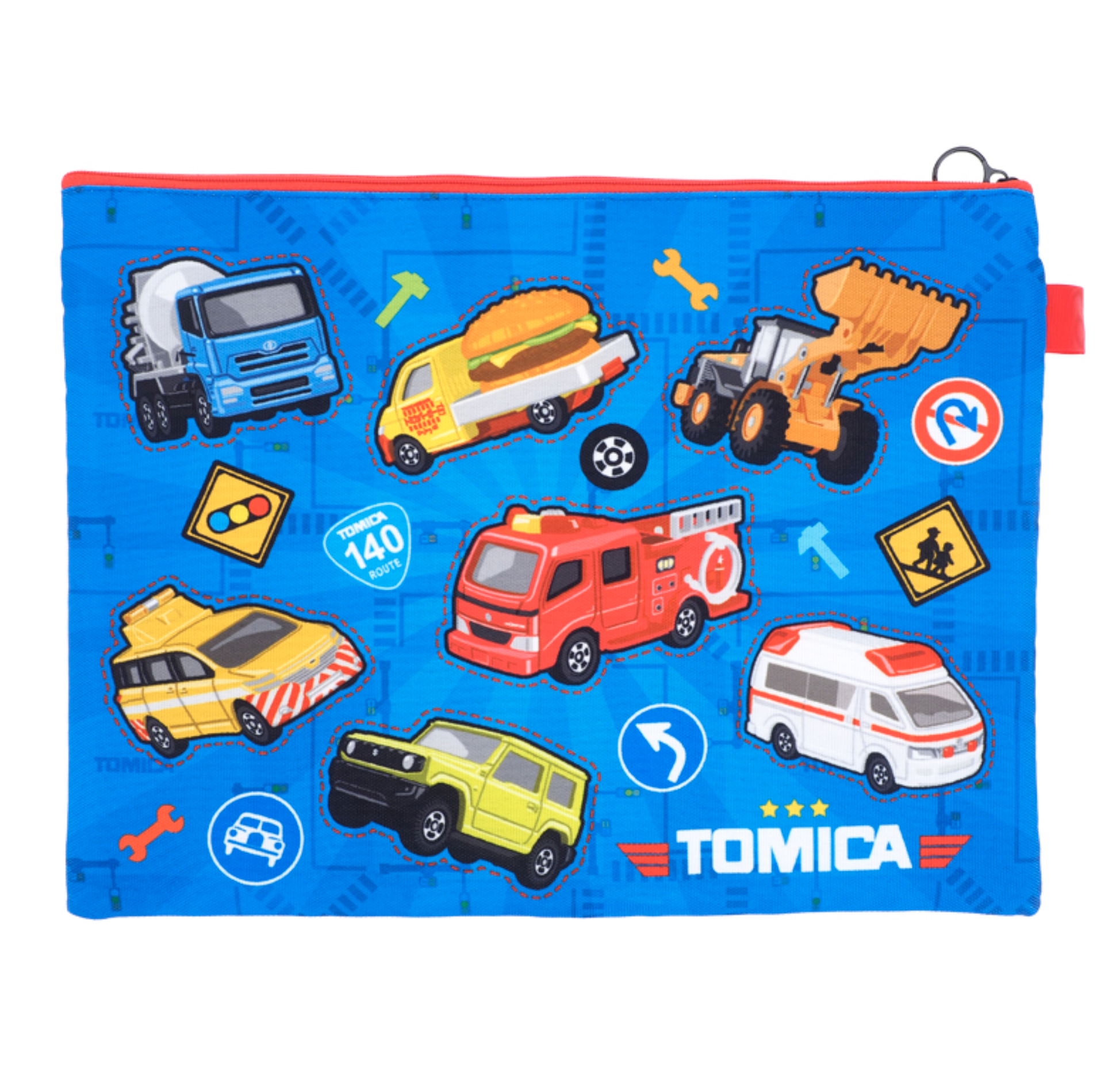 Tomica 布文件袋 3拉鍊格 TM-7165-3