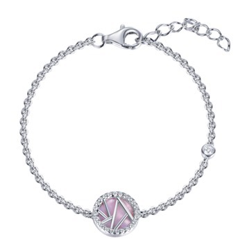 (6963) B1946 粉紅色貝母 Traces of Light Bracelet（莫桑）