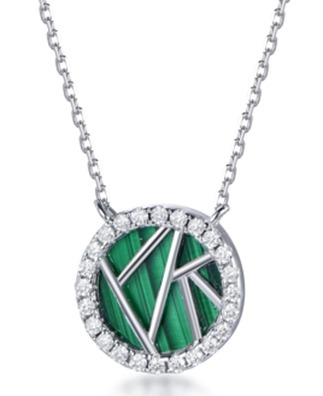 (6964) N2976 綠色孔雀石Traces of Light Necklace（莫桑）