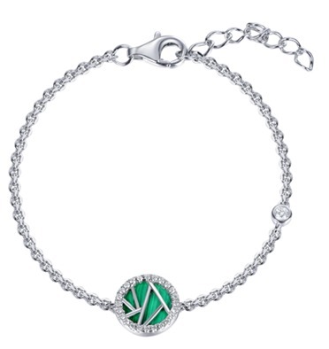 (6965) B1946 綠色孔雀石 Traces of Light Bracelet（莫桑）