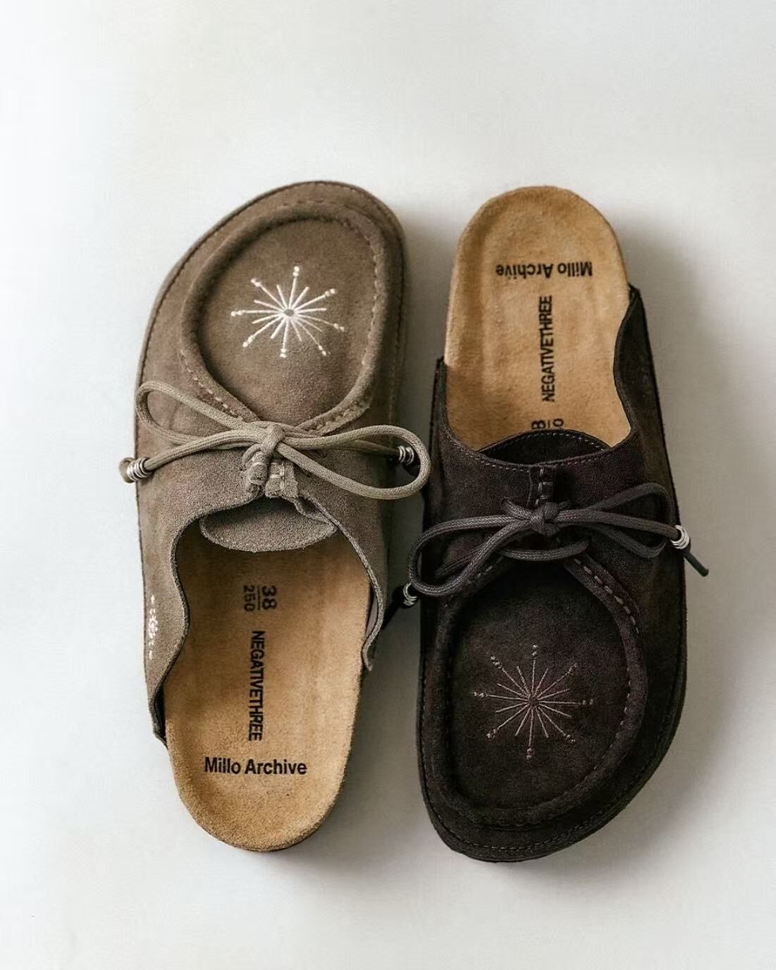 <韓國設計師品牌> Millo Archive X Negativethree 半手工 刺繡 串珠 牛皮 穆勒鞋 三色