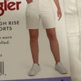 [S] WRANGLER WHITE WOMEN'S HIGH RISE DENIM SHORTS, 1960923-WHITE (SZZ1120)