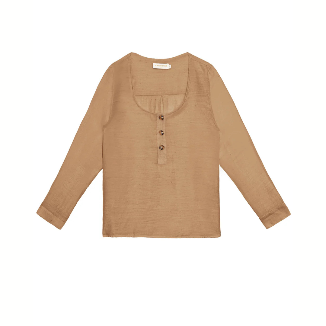 1LP0327-120 [LA PETITE ETOILE] Blouse Bevin Camel #BEVIN-B102612S5A/15-CAMEL (EU)