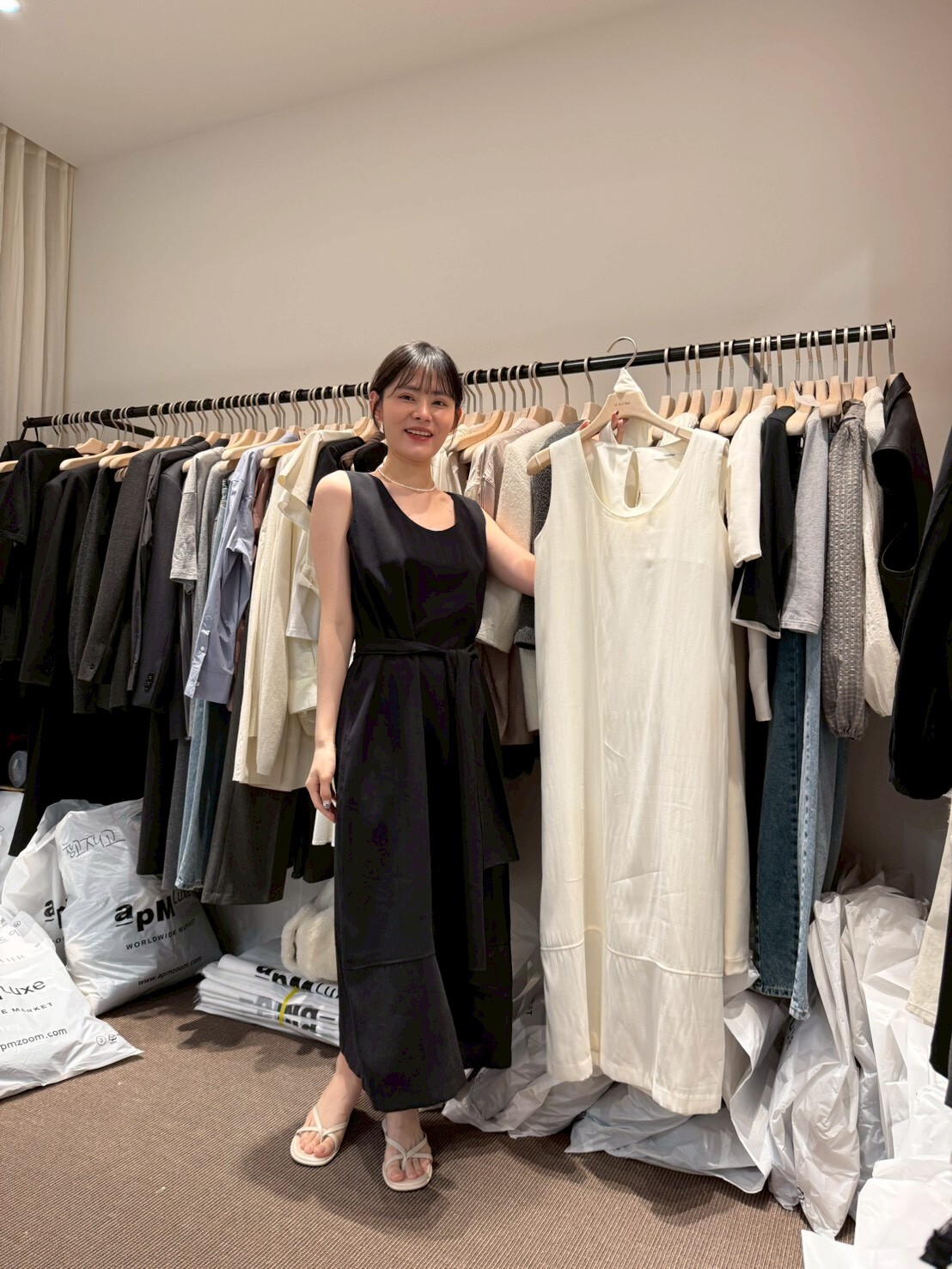 LB6014 度假風圍巾背心連身裙