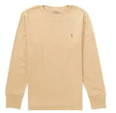 [S] PRL KHAKI BIG BOYS LONG SLEEVE JERSEY T-SHIRT, 323854677097-KHAKI (SRL250)