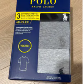 [S] PRL BLACK/ANDOVER 3 COTTON STRETCH BOYS CREW NECK TEES, 9P5030-K0O (SRL253)