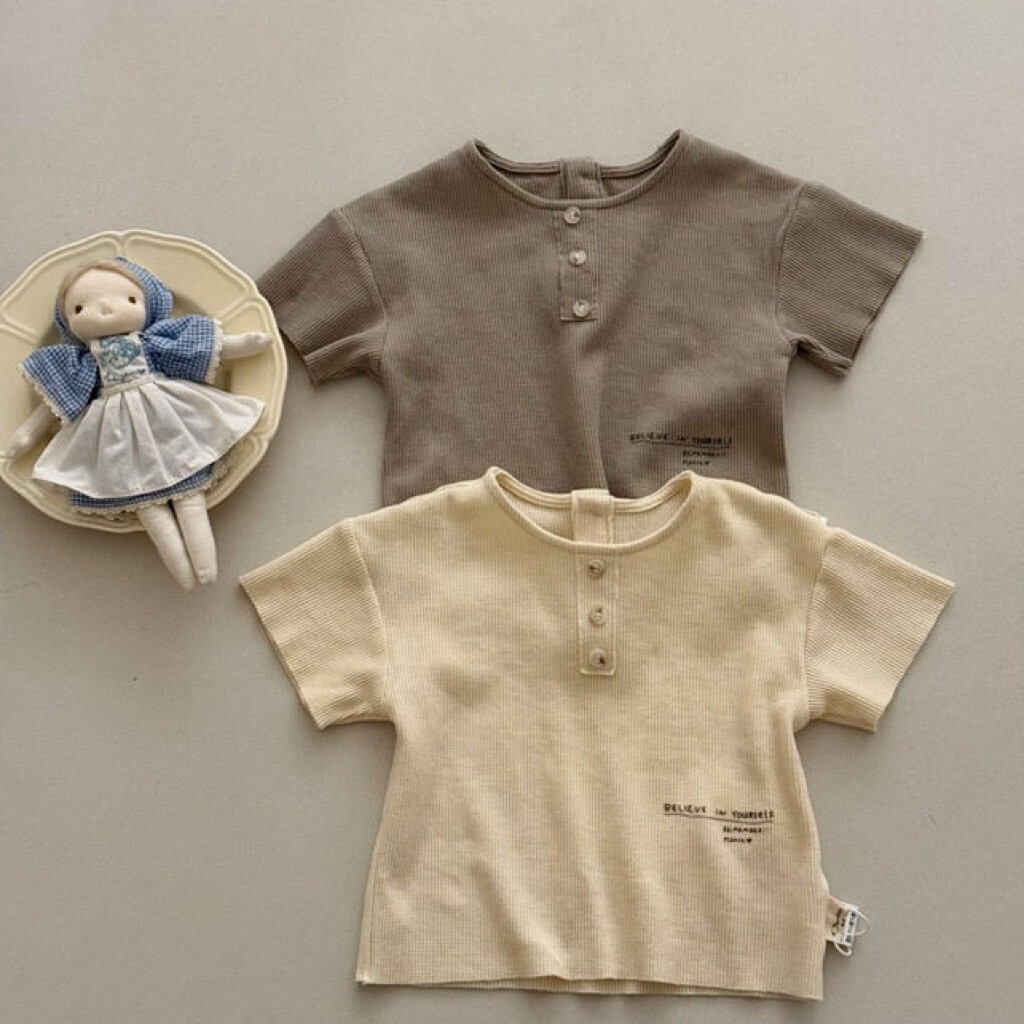 韓系簡約排扣Tee