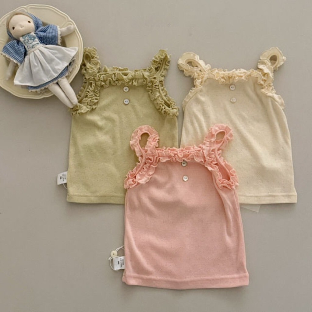 法式荷葉邊細肩背心