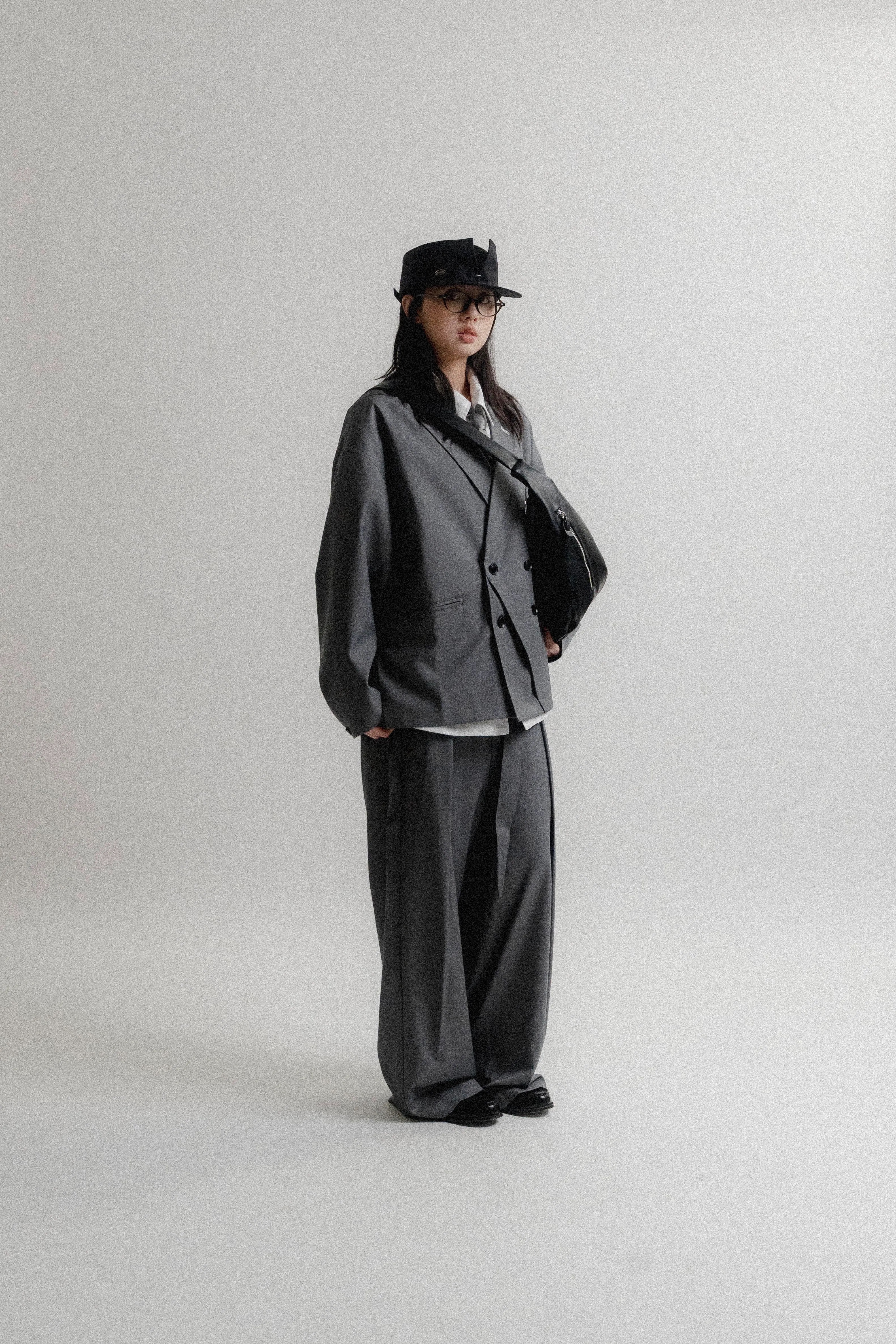 Fumble 樸梵通勤闊西裝長褲｜灰色