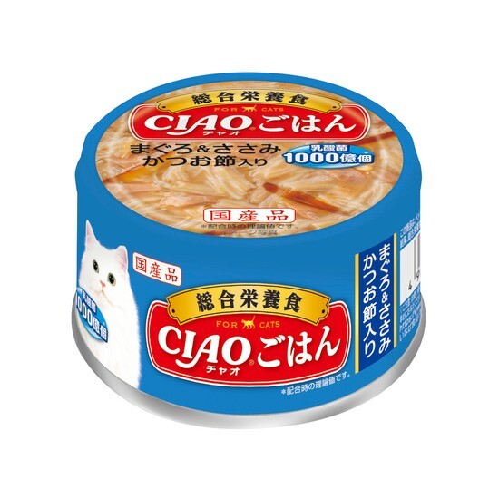 CIAO 罐頭 吞拿魚+雞肉(含鰹魚片 )85g,A-251【原箱24 罐】