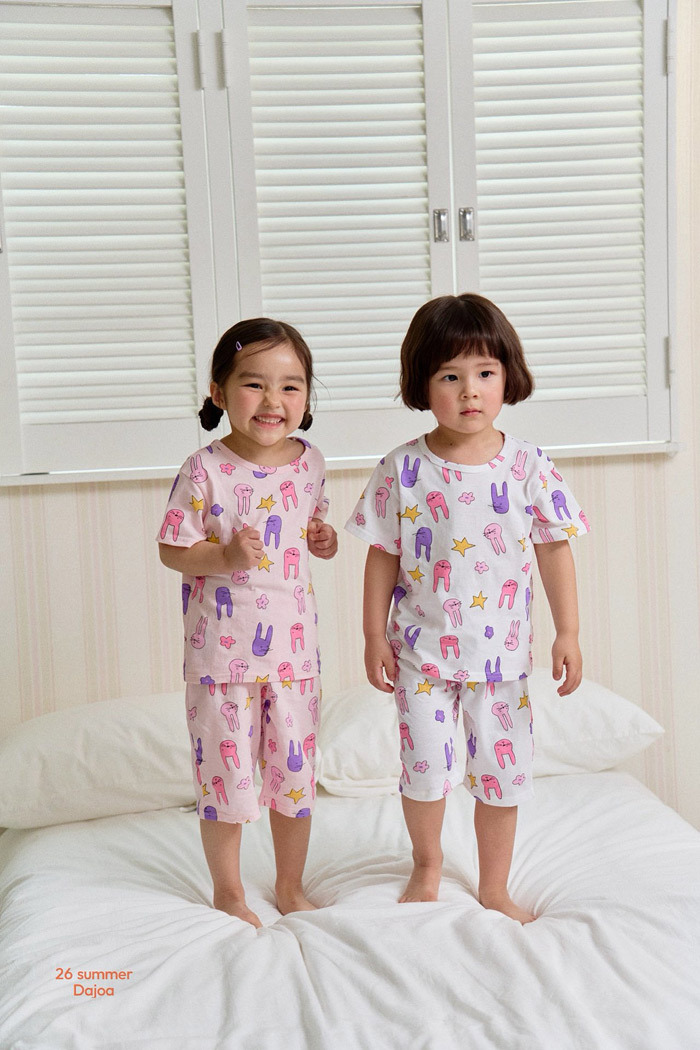 正韓夏DAJOA 兩色粉嫩兔兔家居服