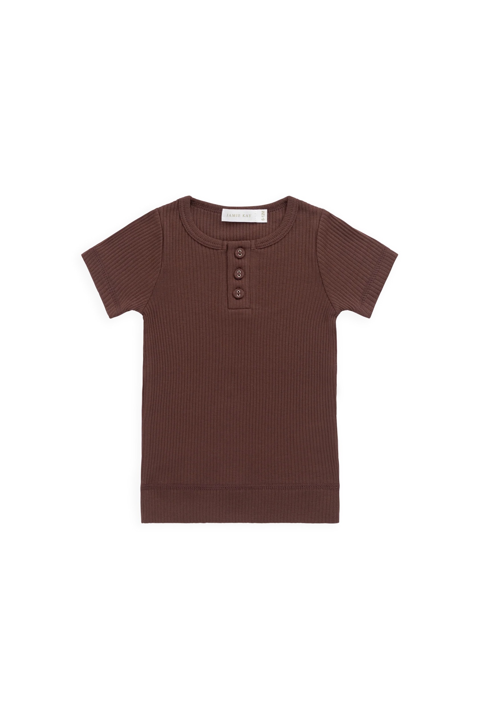 【預購】JAMIE KAY -Organic Cotton Modal Henley Tee（Burnt Cinnamon）
