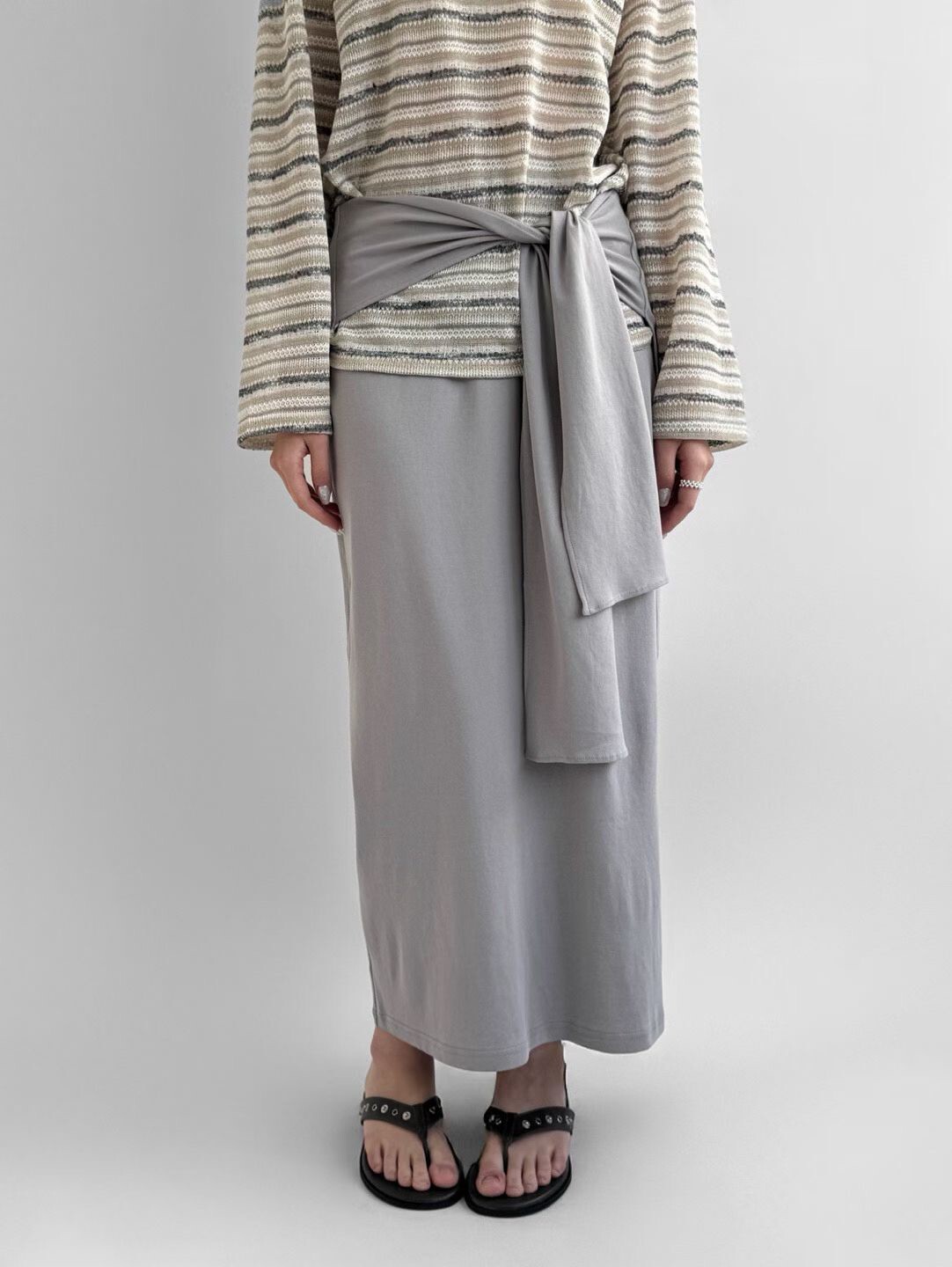 造型腰綁親膚棉裙