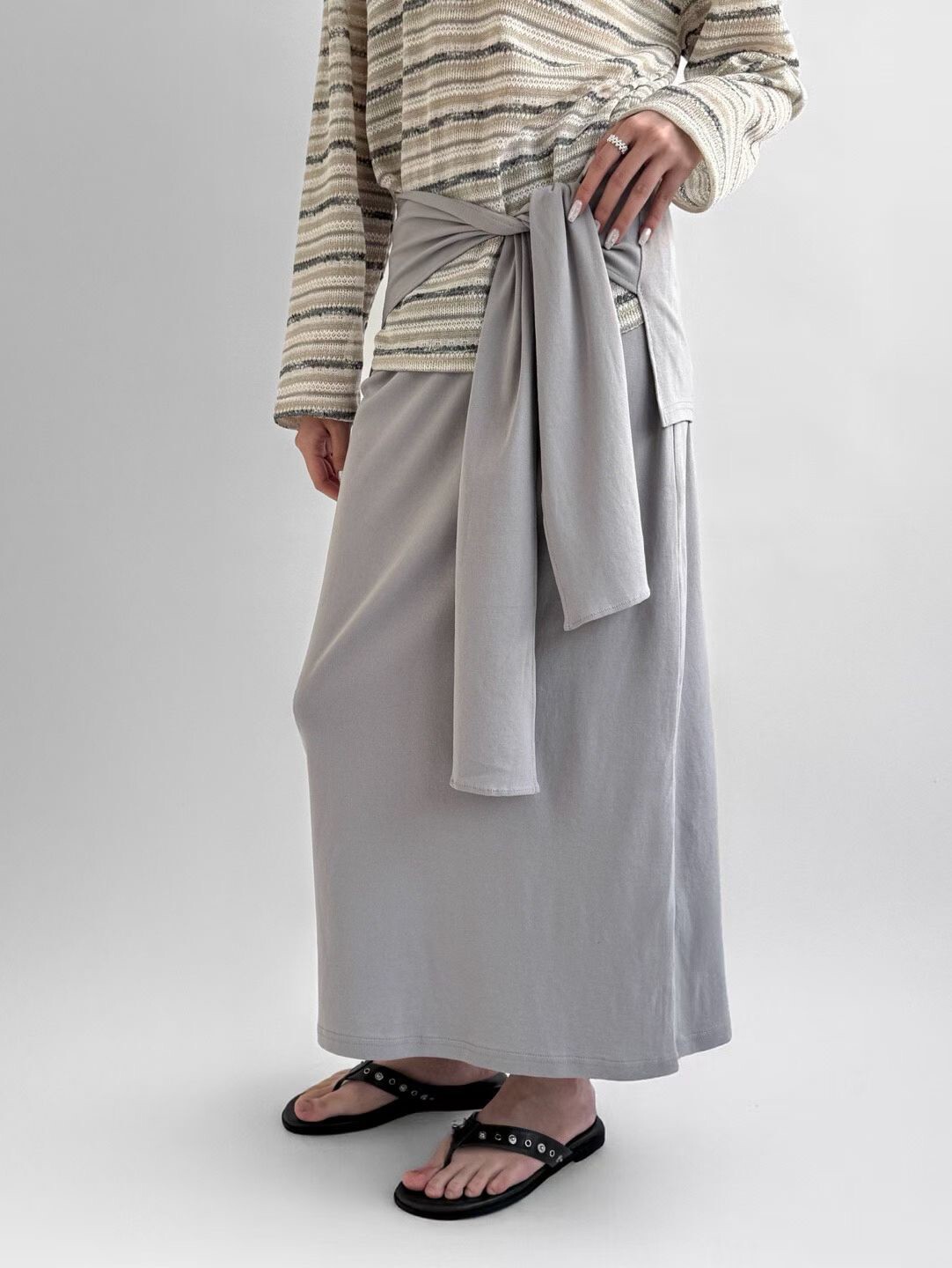 造型腰綁親膚棉裙