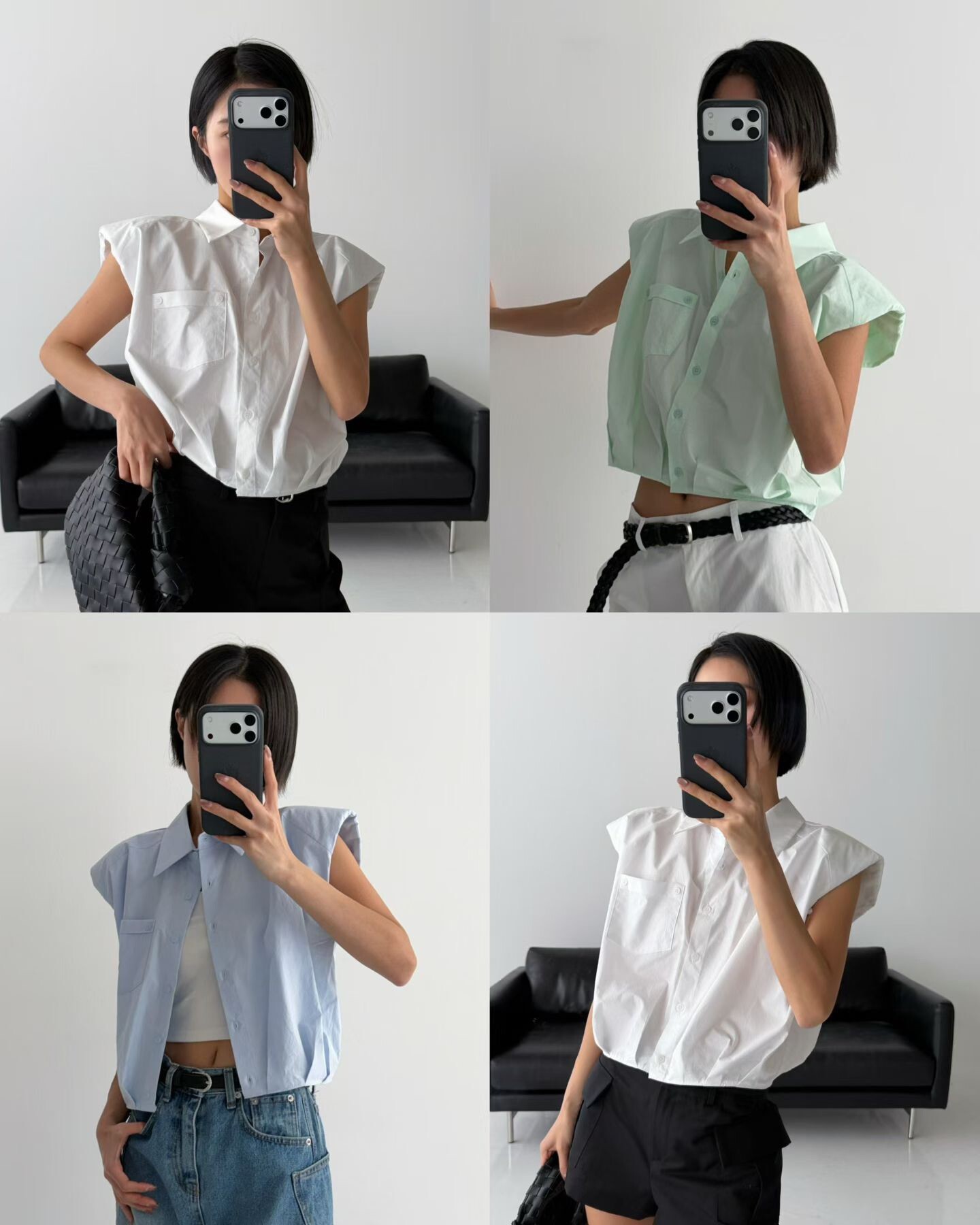 短版收腰墊肩背心襯