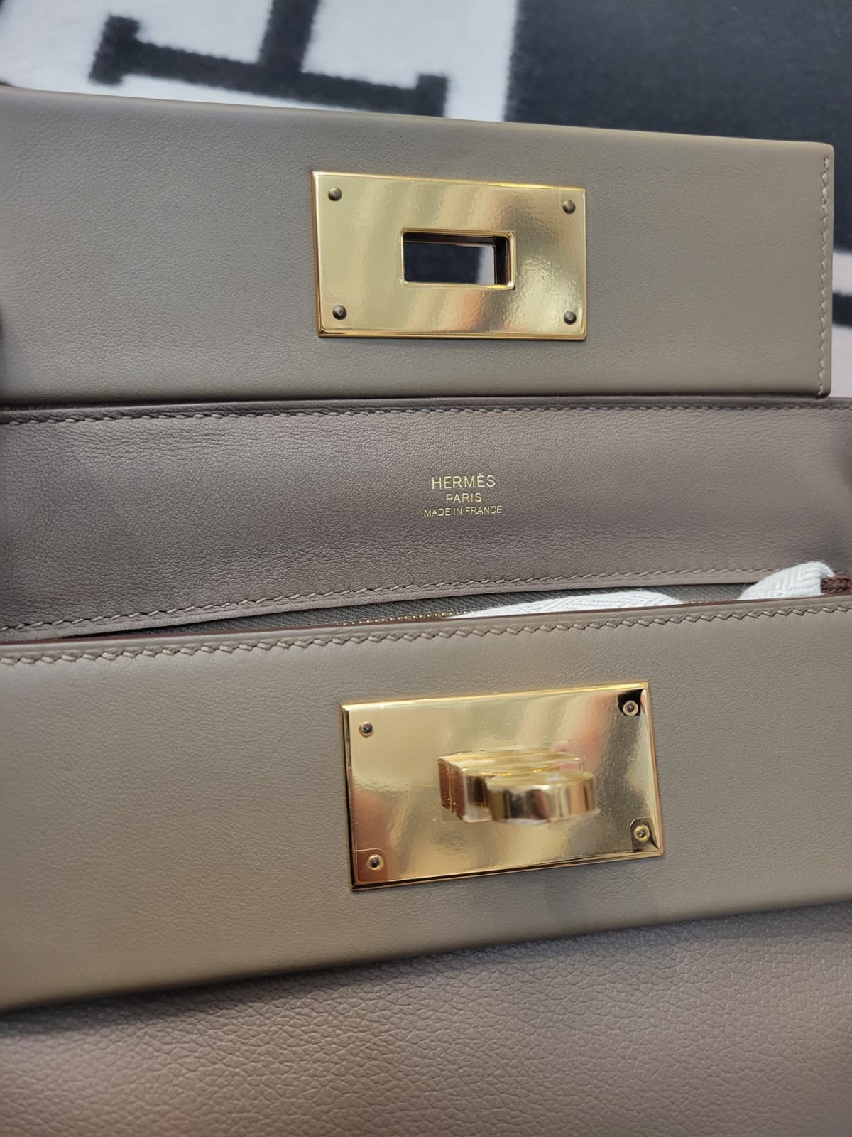 Hermes mini 2424 Etoupe cc evercolor/swift  大象灰金扣