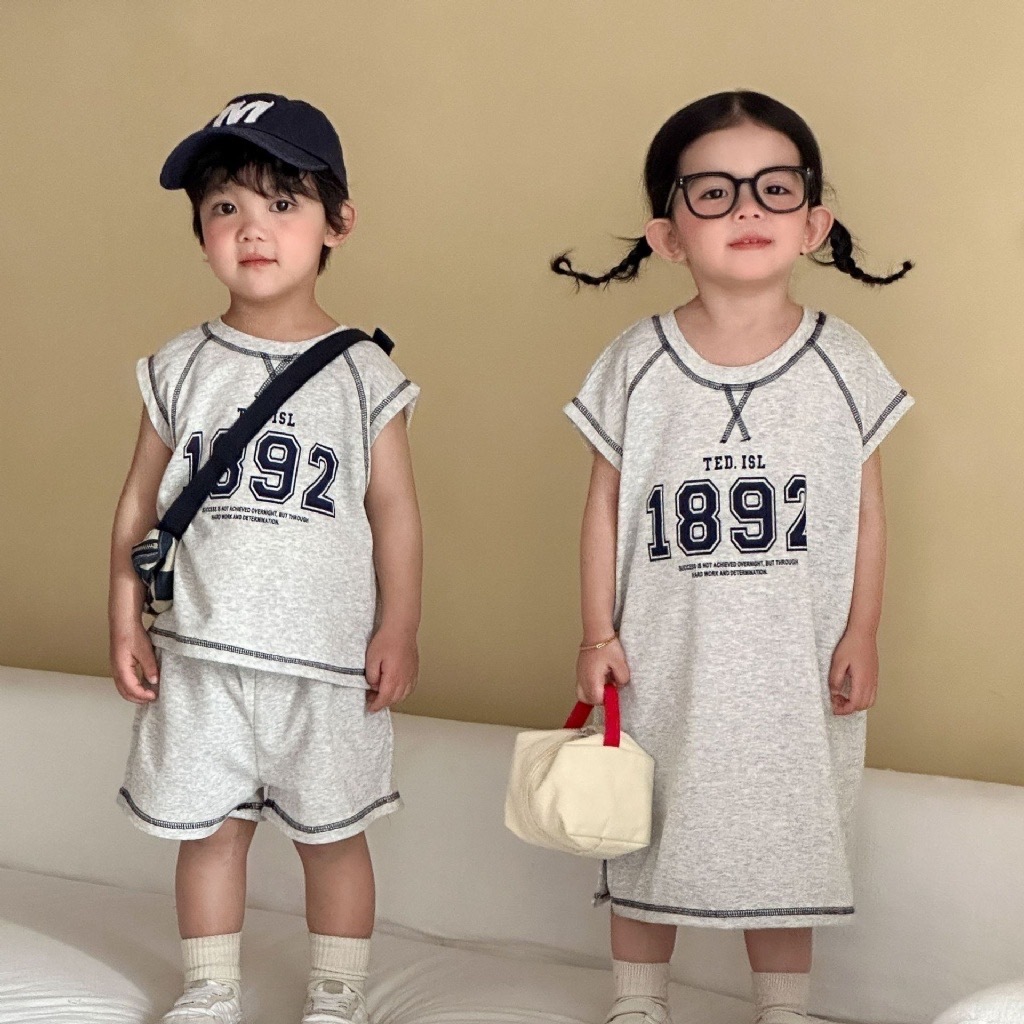 美式縫線兄弟姐妹連身裙 / 套裝