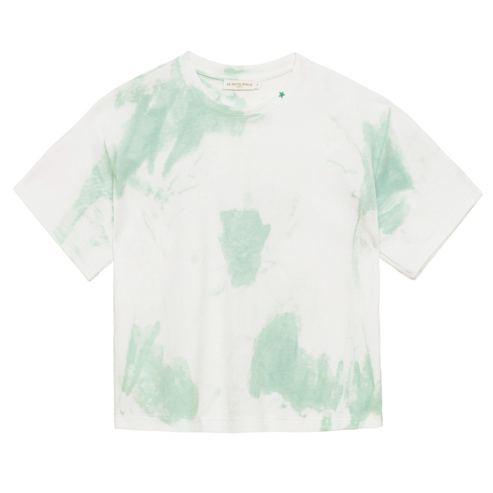 1LP0327-140 [LA PETITE ETOILE] Taiso T-Shirt White/Green #TAISO-T102612F1B/30-ECRU/VERT (EU)
