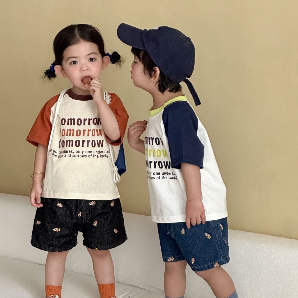 拼色袖兄弟姐妹上衣 / 2色