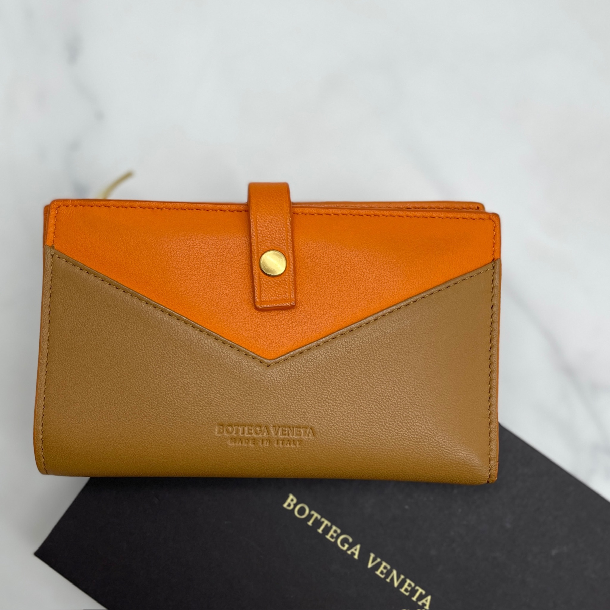 BV Two-Tone Leather Wallet