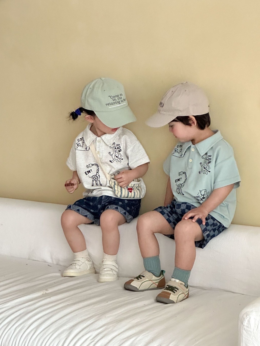 調皮長頸鹿兄弟姐妹POLO上衣 / 2色