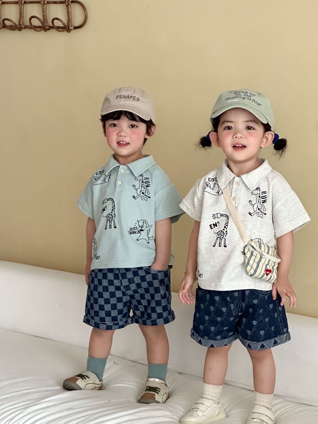 調皮長頸鹿兄弟姐妹POLO上衣 / 2色