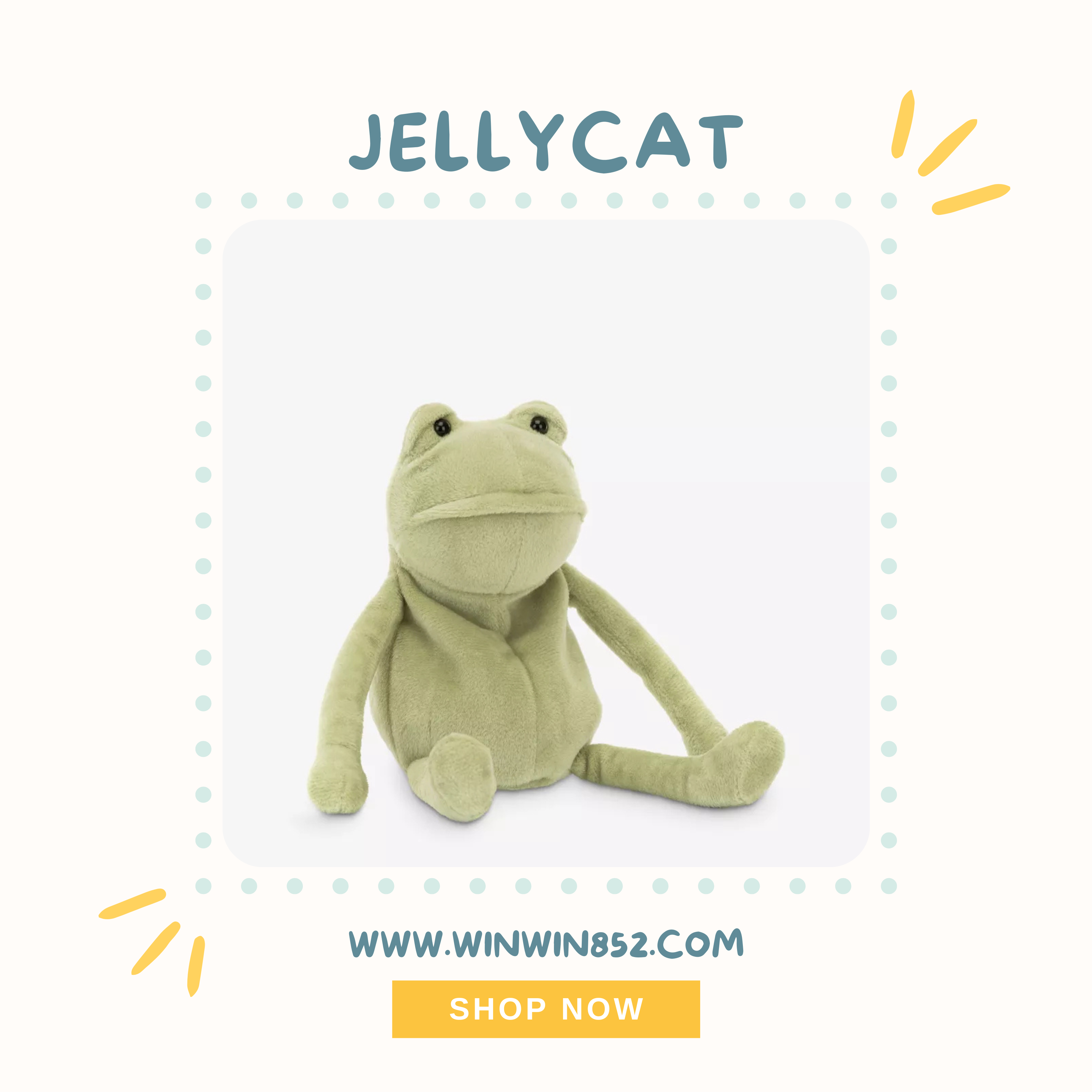 Jellycat Fergus Frog Little 18cm