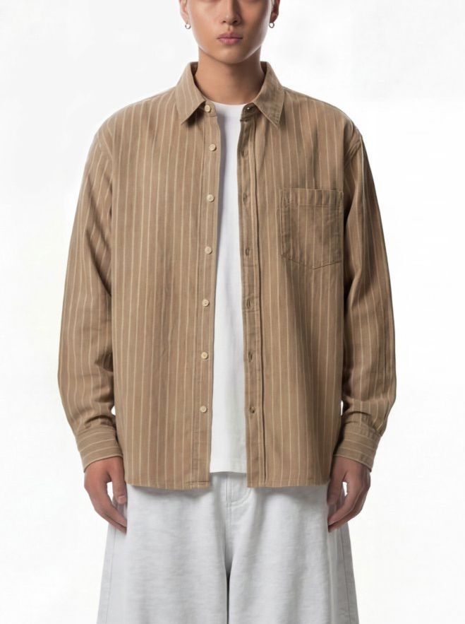 直紋長袖恤衫 OTHERFIT-011S