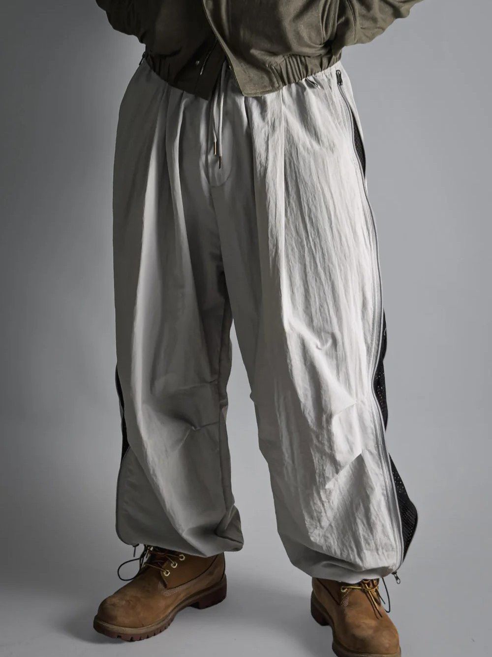 拼網拉鍊可束腳鬆身褲 OTHERFIT-013P