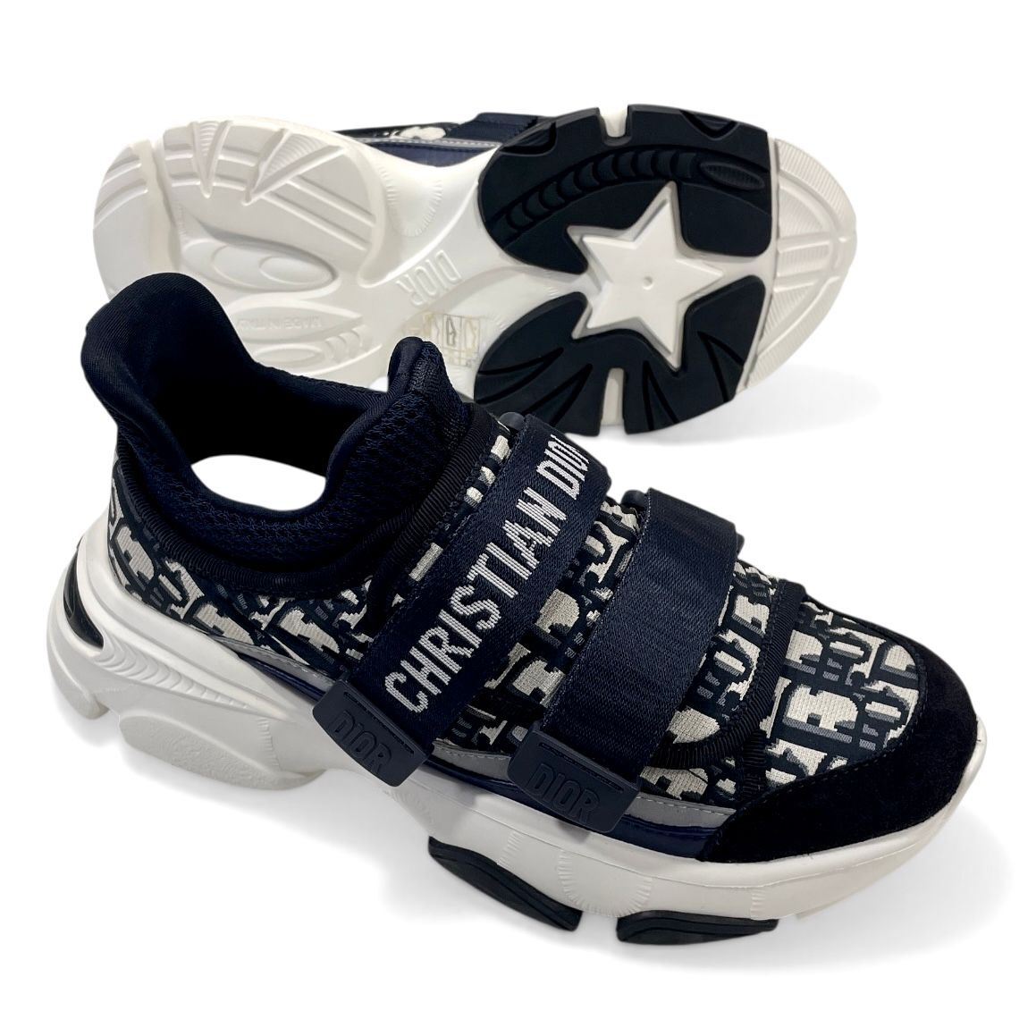 全新DIOR波鞋 35碼 D WANDER OBLIQUE 圖案布料深藍色 #BRAND NEW #香榭站正品