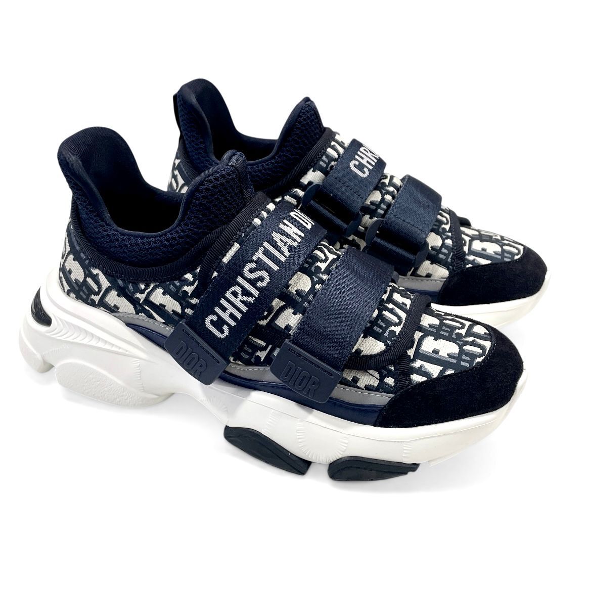 全新DIOR波鞋 35碼 D WANDER OBLIQUE 圖案布料深藍色 #BRAND NEW #香榭站正品