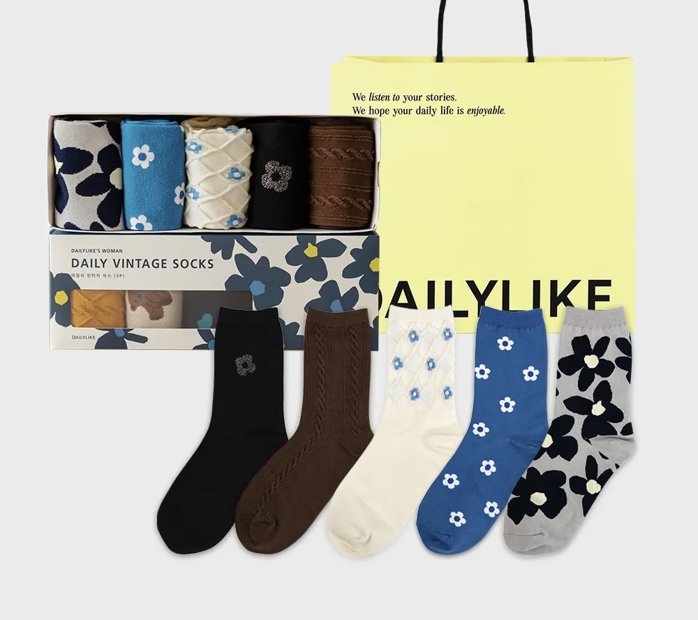 品牌選物｜Daily like| Daily Vintage Socks Women's 5-Piece Set