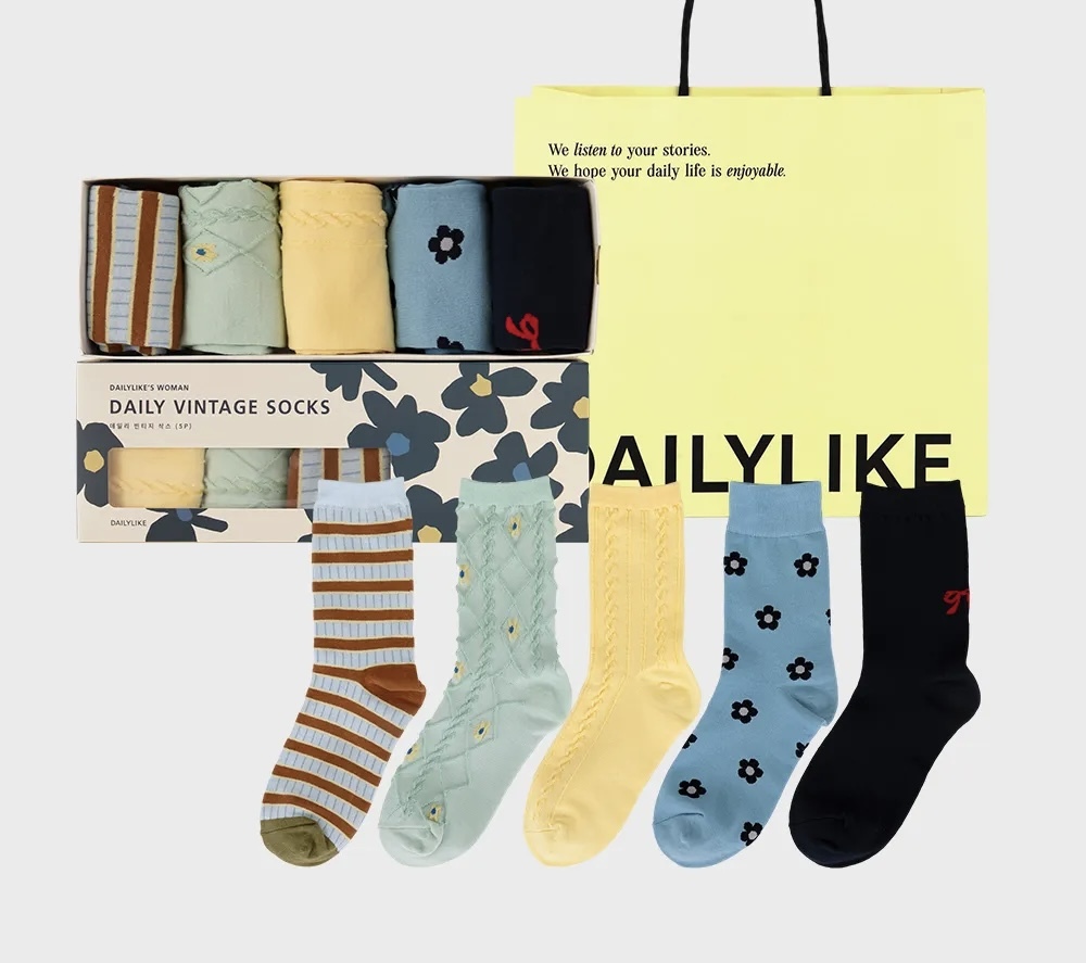 品牌選物｜Daily like| Daily Vintage Socks Women's 5-Piece Set