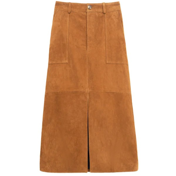 1LP0327-326 [LA PETITE ETOILE] Felicia - Leather Midi Skirt Sand #FELICIA-F402512X1X/15-SAND (EU)