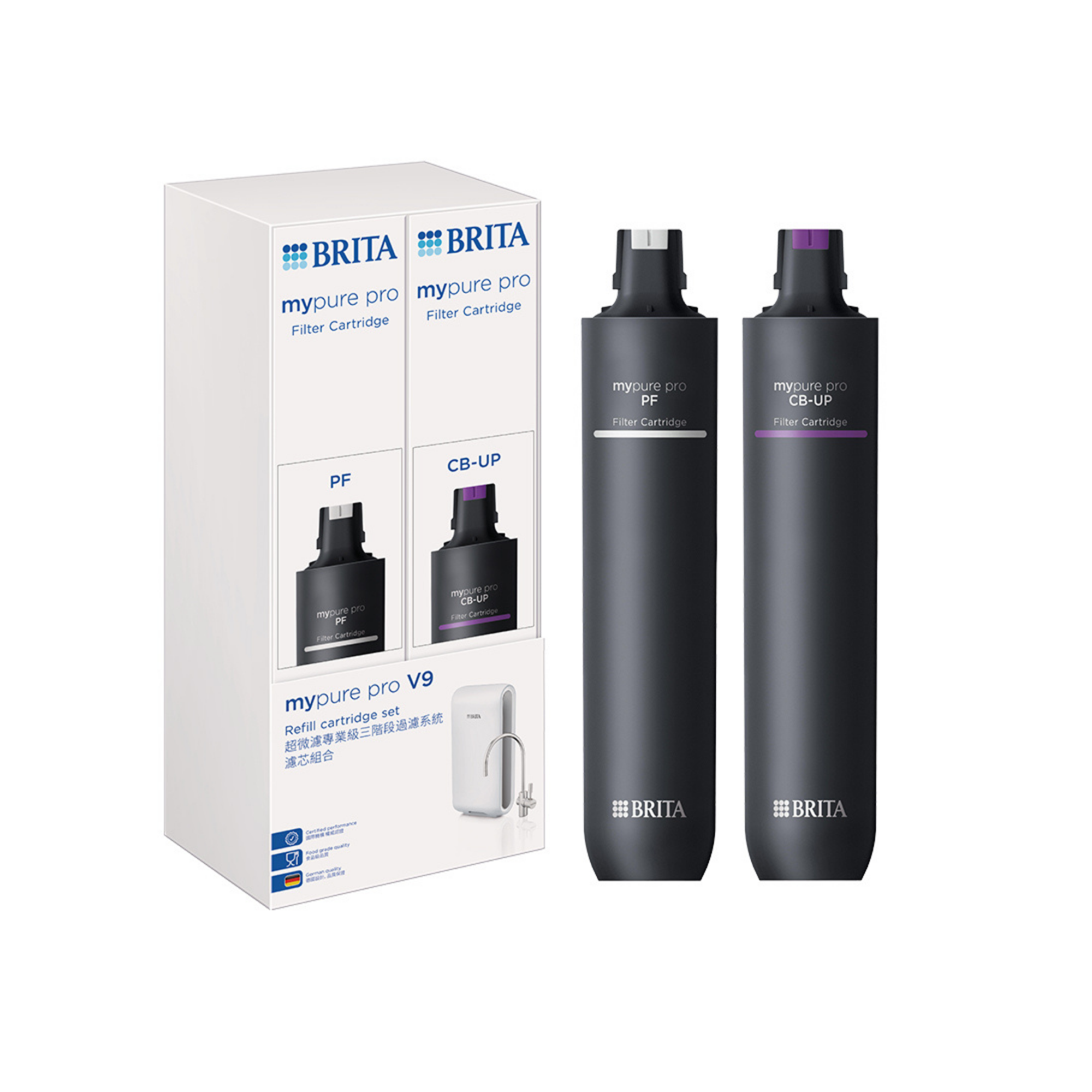 【BRITA】mypure pro V9 雙道濾芯組 PF｜CB-UP