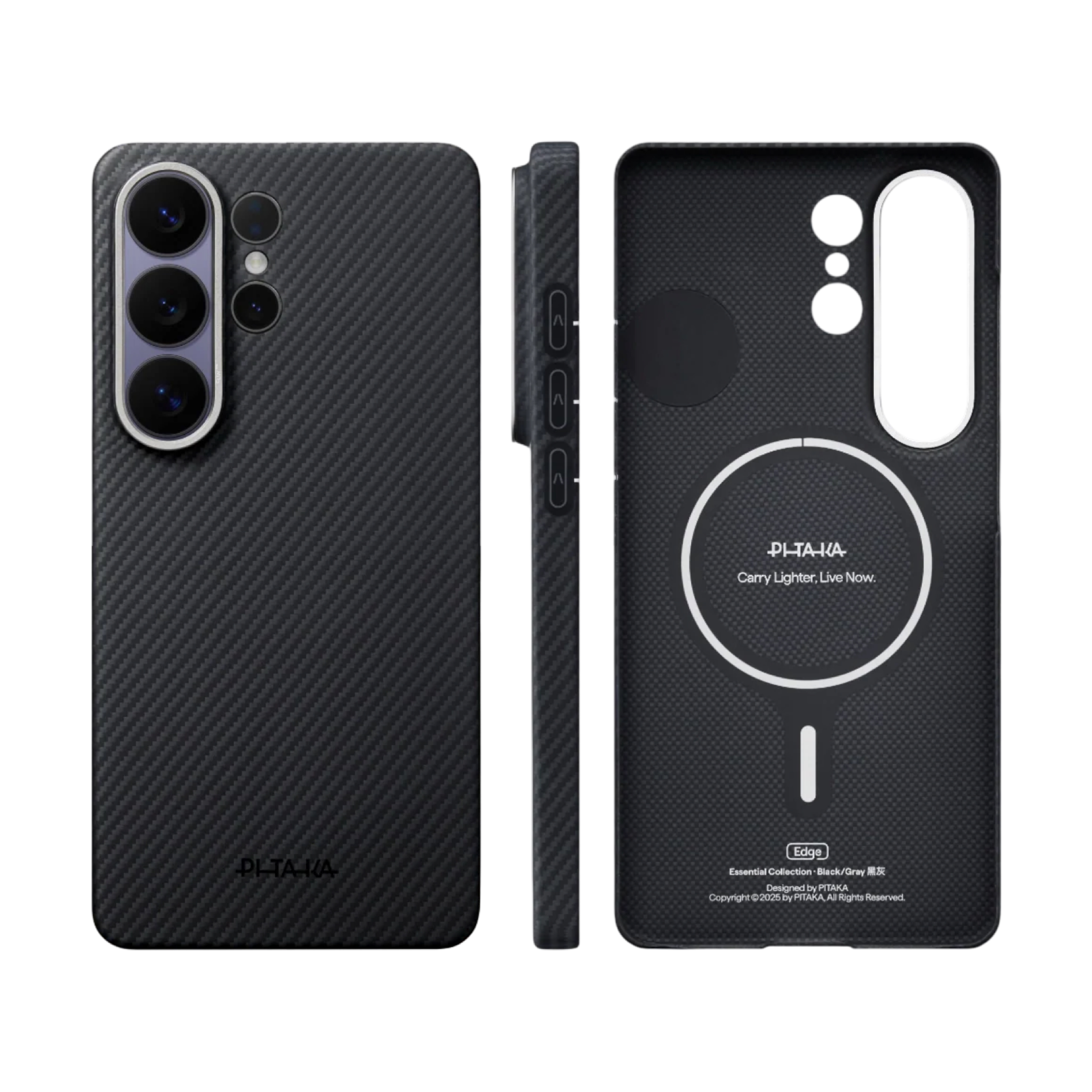 Pitaka Galaxy S26 Ultra Edge 黑灰保護殼 (Aaron Button)