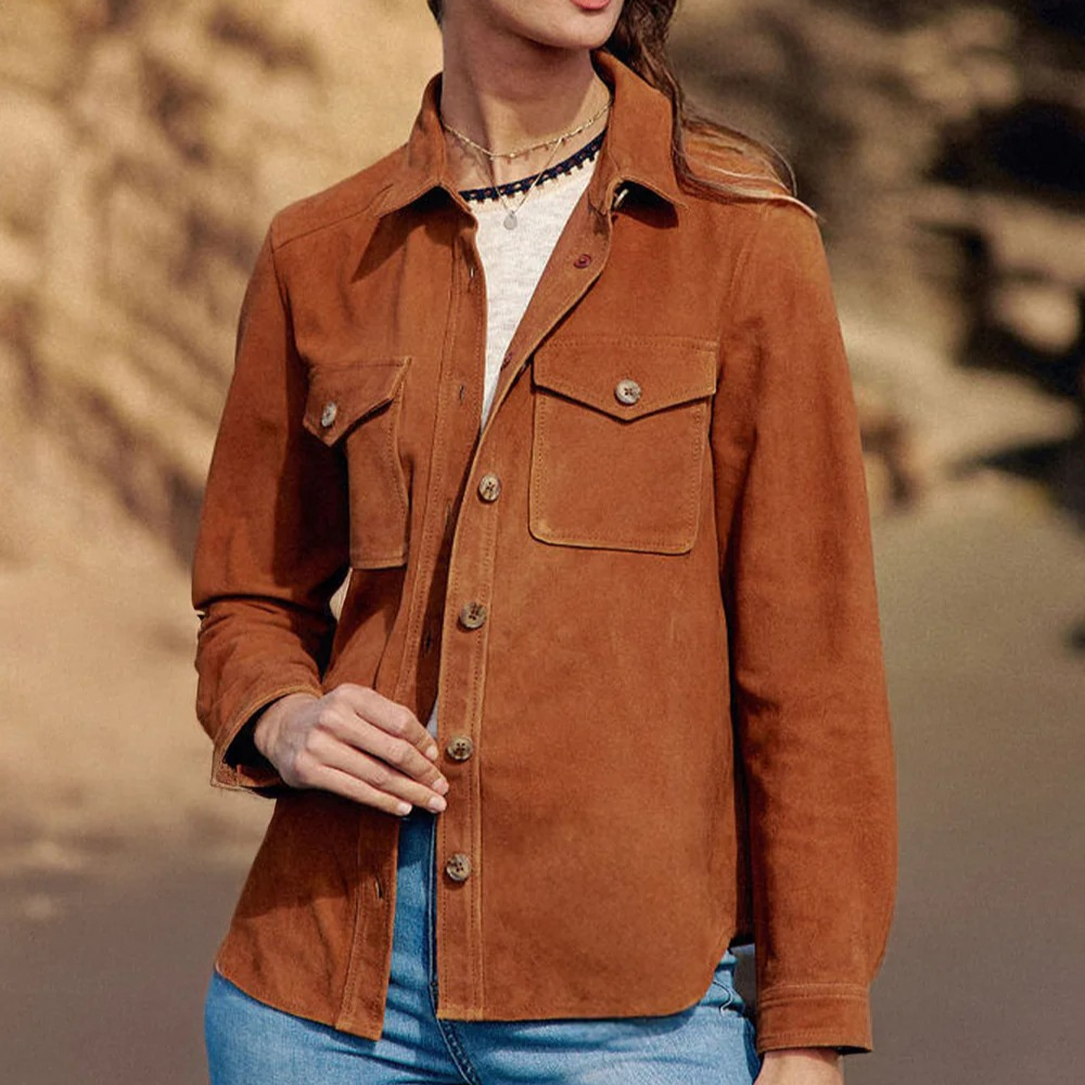 1LP0327-327 [LA PETITE ETOILE] Florine - Leather Overshirt Sand #FLORINE-F102512X1X/15-SAND (EU)