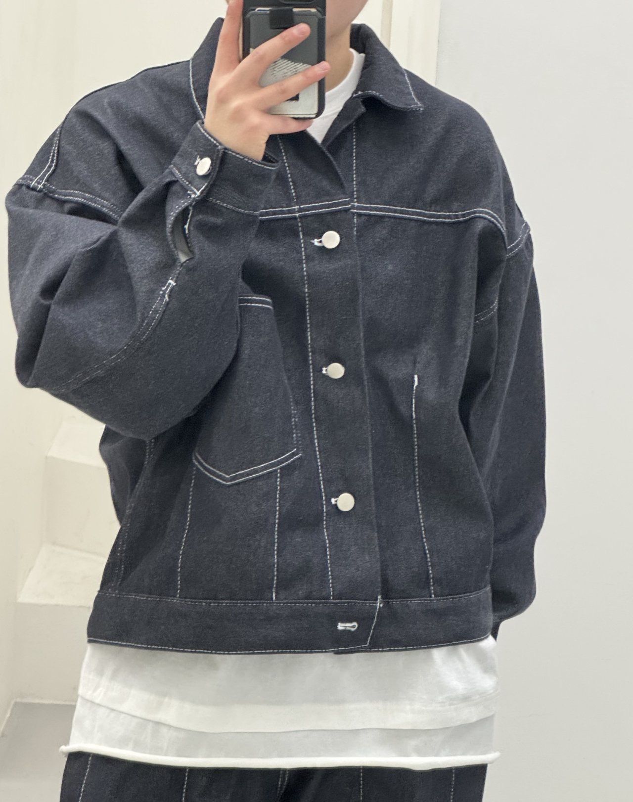 淨色開胸牛仔褸 FARMERS-131JK