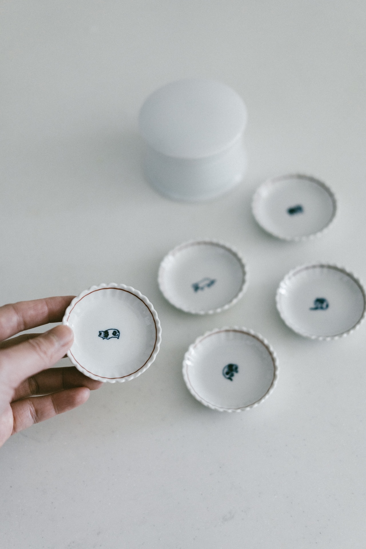 東屋春菊窯招財貓手鹽皿（5入組）