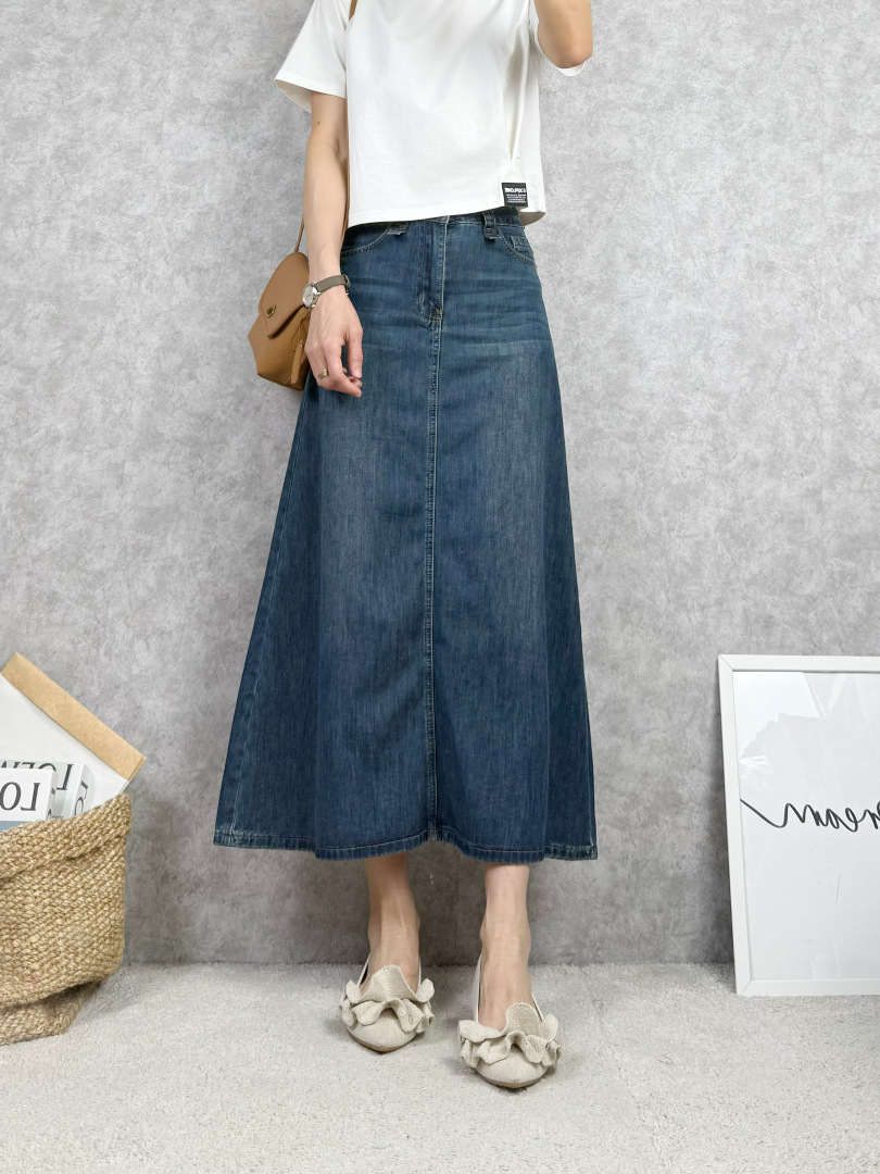 高腰顯瘦A字牛仔裙★穿出有質感的日常感