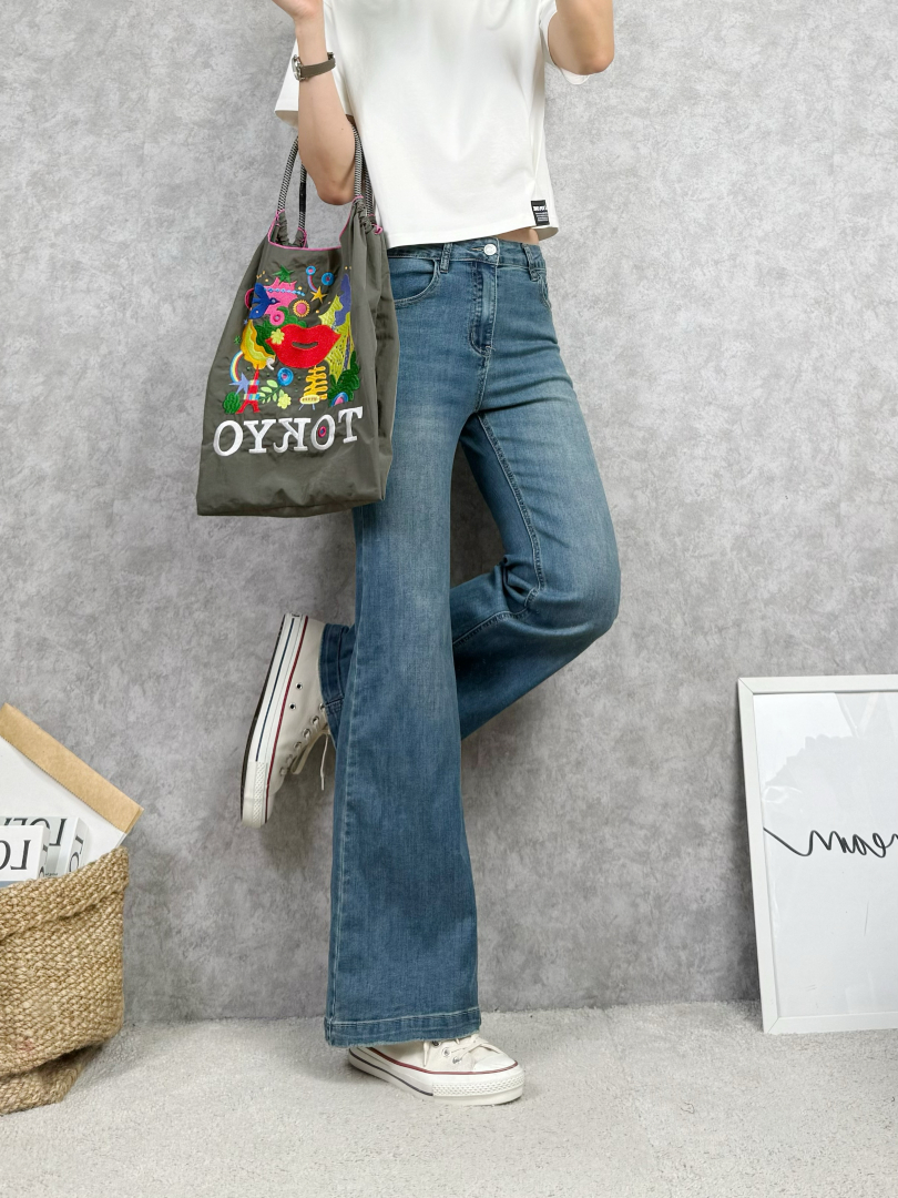 高腰顯腿長微喇版型★修飾腿型顯瘦神褲