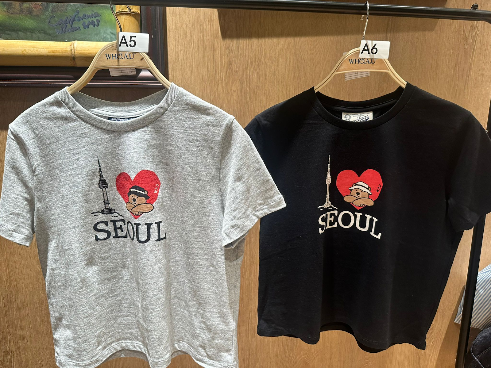 XI005 WHO A U 淨色小熊短袖TEE