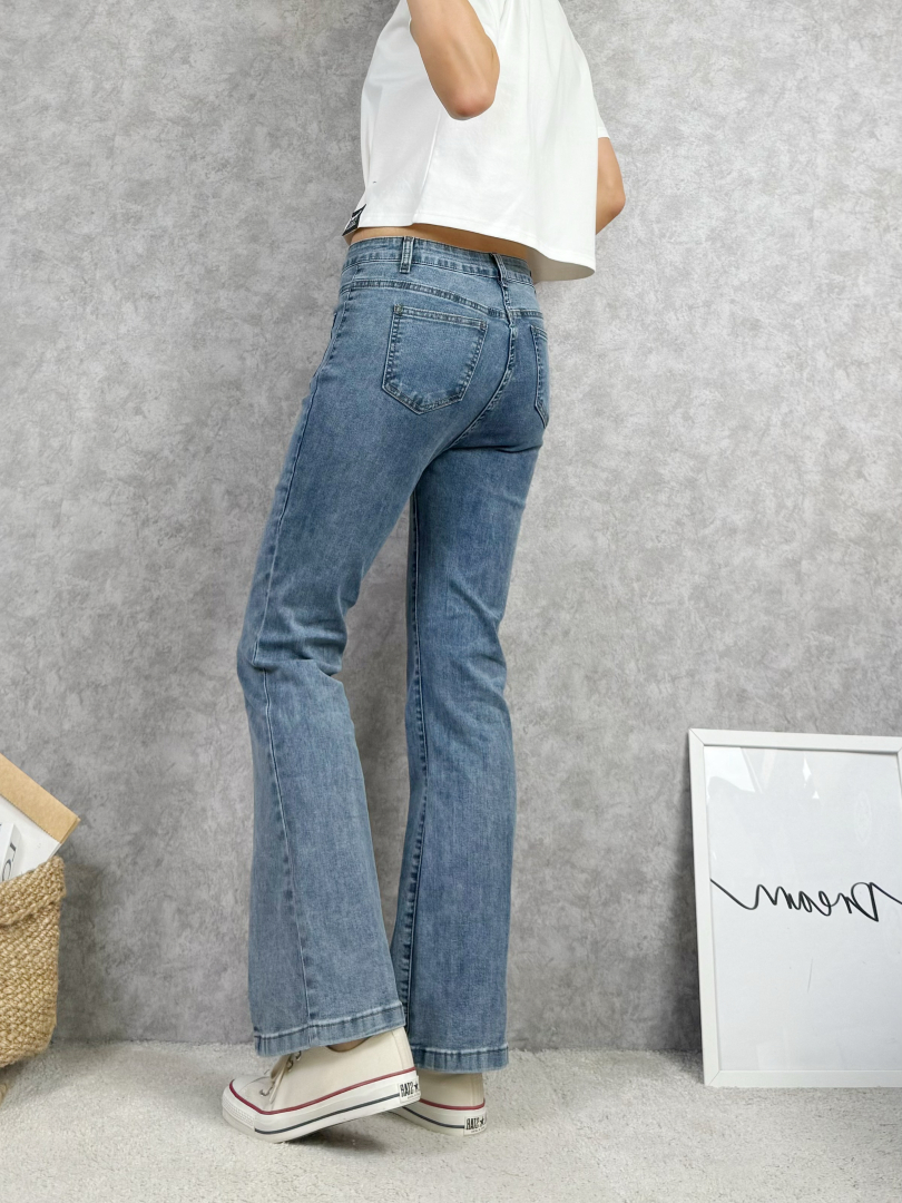夏日洗水顯瘦喇叭牛仔褲