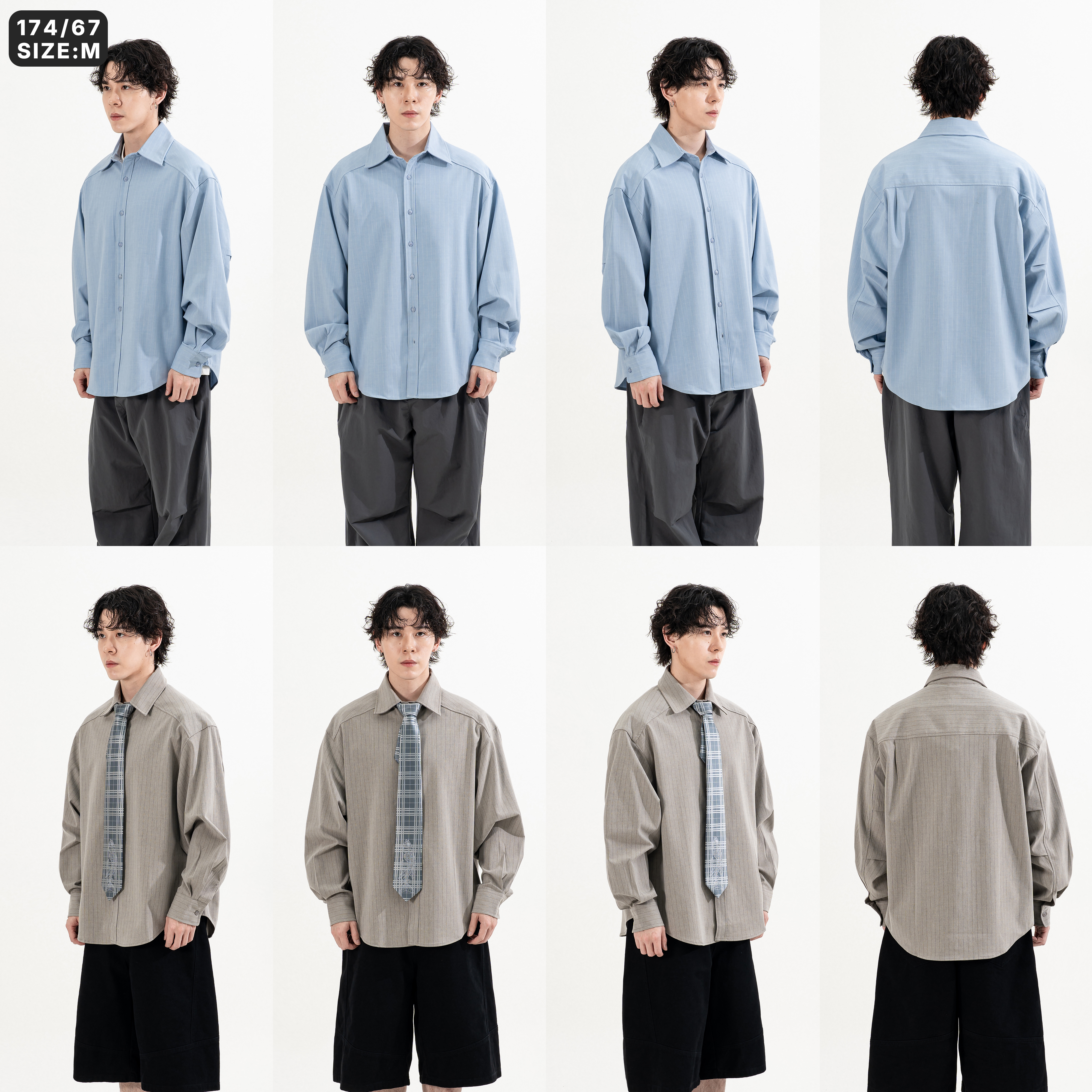 Stripe Tailored Shirts 細條紋 剪裁 長袖襯衫 [O-6217]